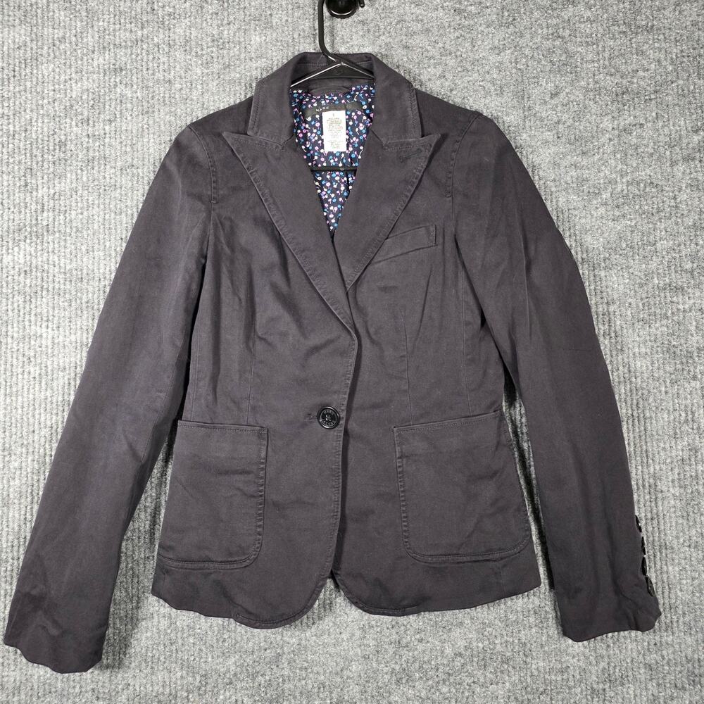 Marc Jacobs Blazer Jacket Womens 6 Black Cotton Stretch Tailored